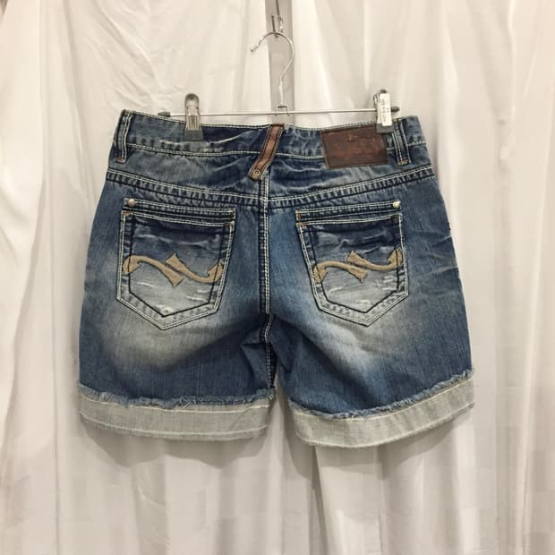 Vintage 갸루 펑크 Y2k 워싱 데님 하프 팬츠