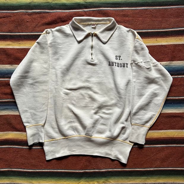 50s Russell Quarter Zip Up Sweat Shirt
