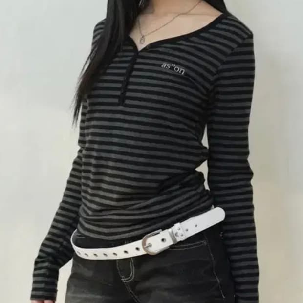 애즈온 ELLEN STRIPE TEE 