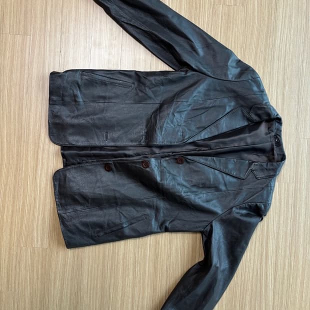 브라운 레더 블레이저