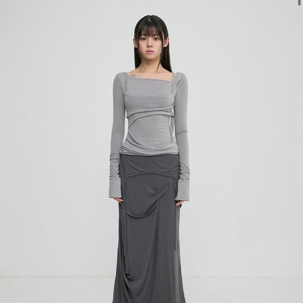 플레어업 Layered Bustier T-Shirt + 롱스커트
