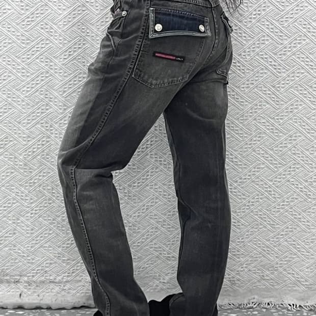 푸부 올드스쿨 스트릿 펑크 버튼포켓 데님팬츠 31인치 C10283