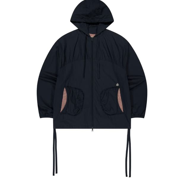 코이세이오 체크 링클스 윈드 브레이커 네이비