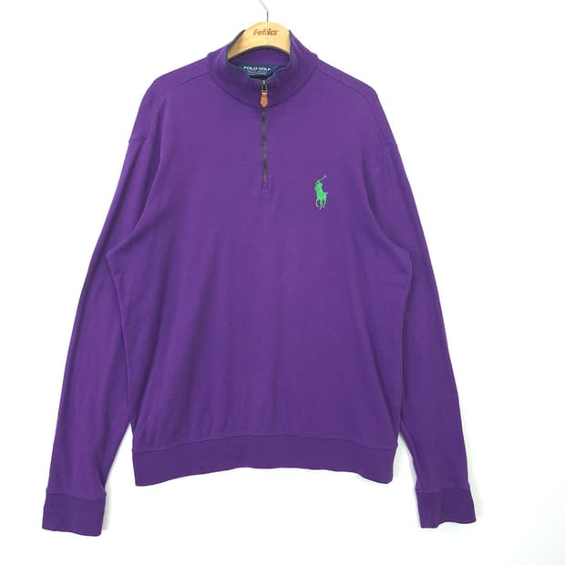 남성 폴로 골프 랄프 로렌 Polo 퍼플 하프집업 M
