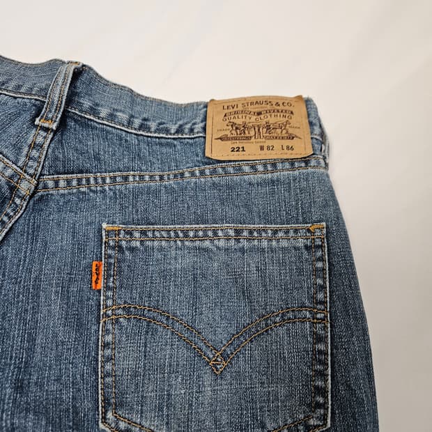 00s 리바이스 221 오렌지탭 워싱 데님팬츠 진 빈티지 32x34