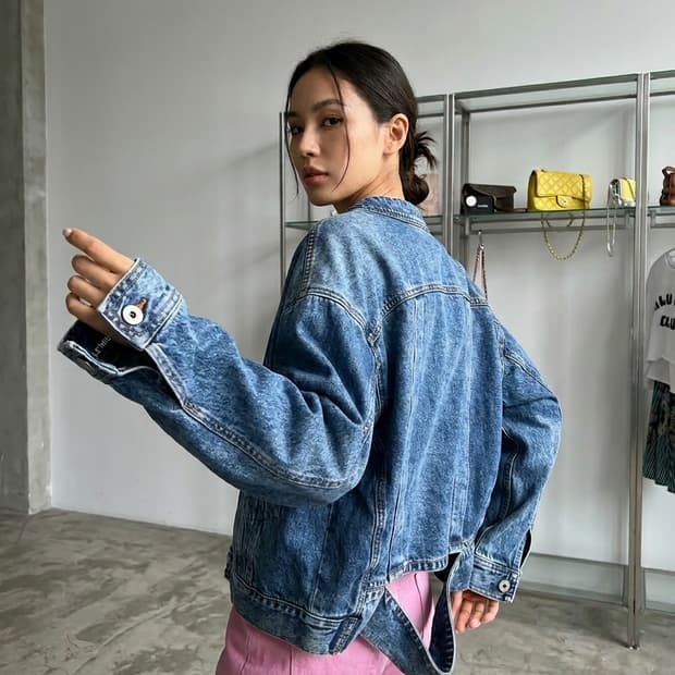 르미유 백포인트 데님 벌룬자켓