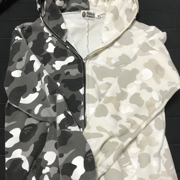 베이프 샤크 후드집업 흑백