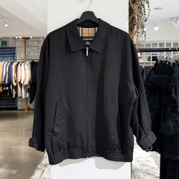 버버리 블랙 클래식 레이온 블루종 자켓 