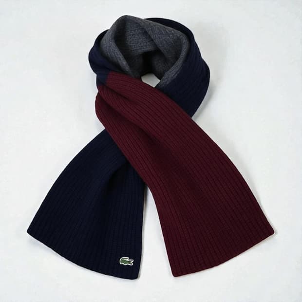 LACOSTE 라코스테 머플러 울혼방 니트 머플러 겨울