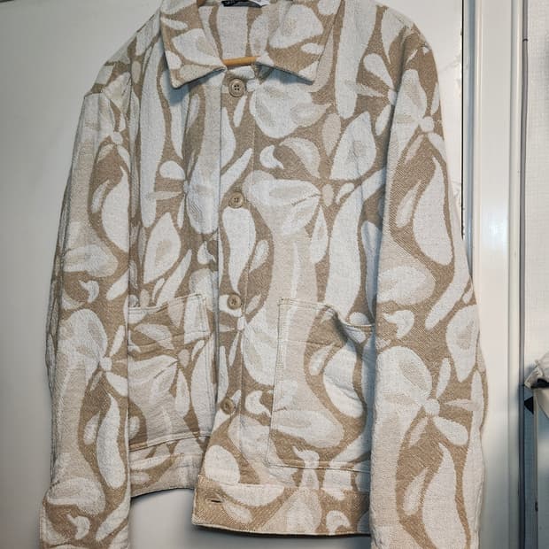 자라 플로럴 자카드 자켓 XL