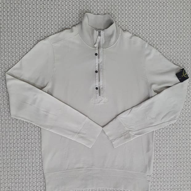 09SS 스톤 아일랜드 아이보리 쿼터 집 스웨트셔츠