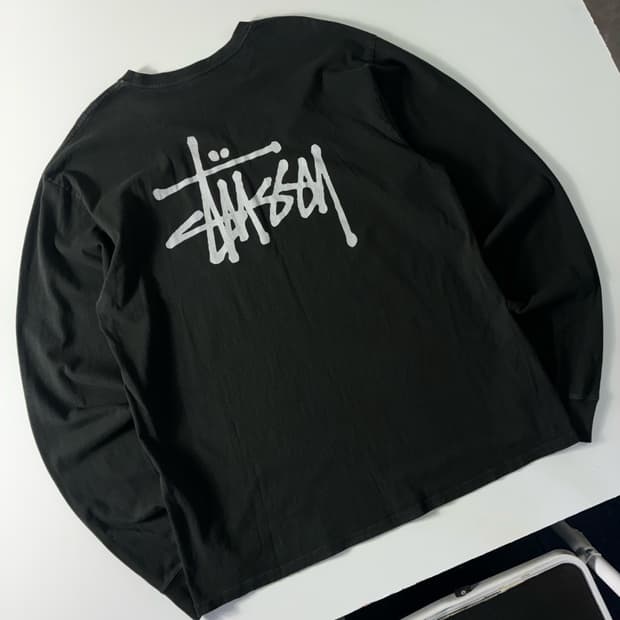 Stussy 스투시 베이직 블랙 롱슬리브 티셔츠