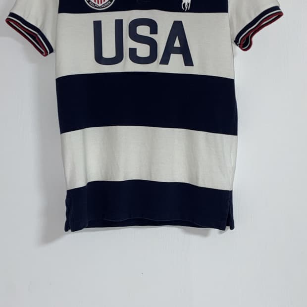 폴로 랄프로렌 USA 올림픽 에디션 빅포니 스트라이프 티셔츠