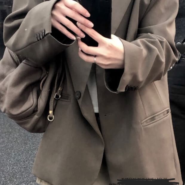 빈티지 오버핏 모카 블레이저