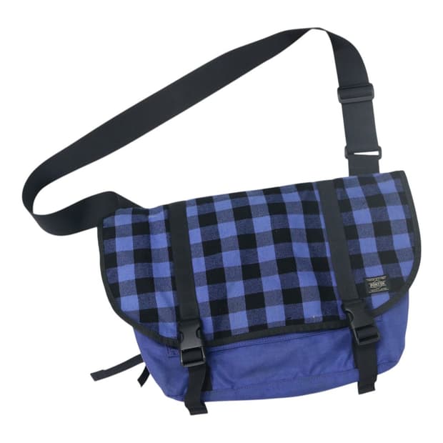 PORTER 헤드포터 블루 버팔로 체크 메신저 백