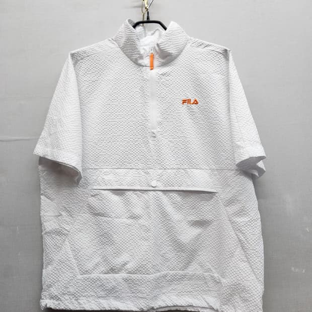 휠라 로고자수 시어서커 반팔 스트링 아노락 M(XL)