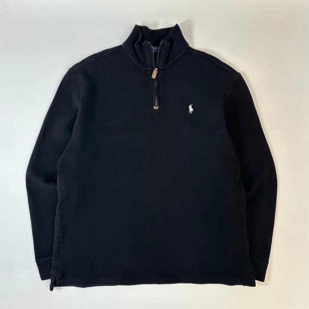 폴로 니트 반집업 블랙 XL