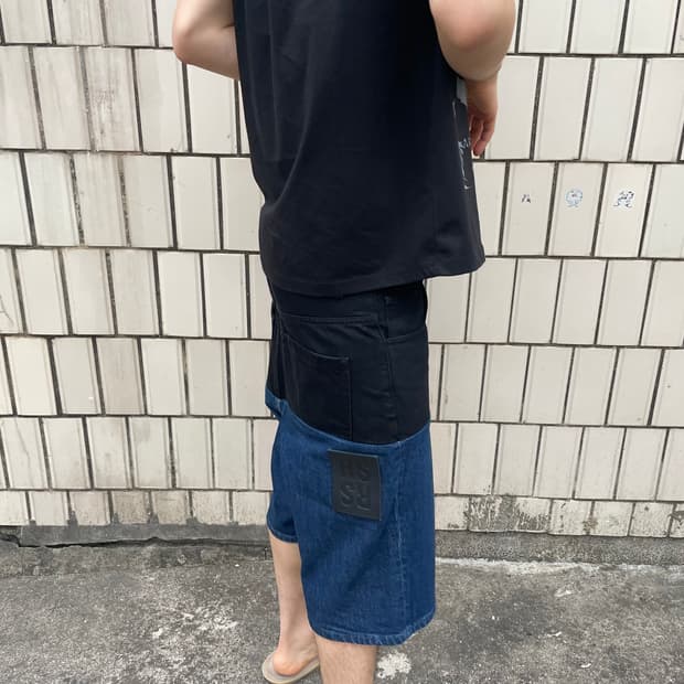 raf simons HORIZONTAL CUT shorts