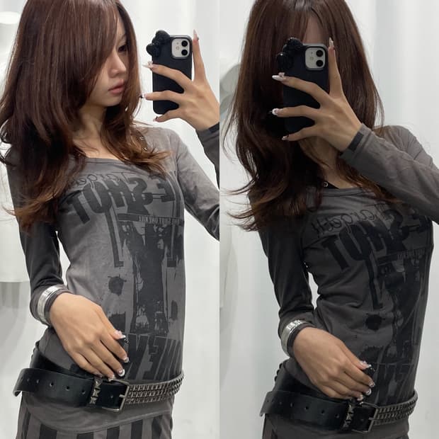 🎸그레이 프린팅 롱슬리브🎸