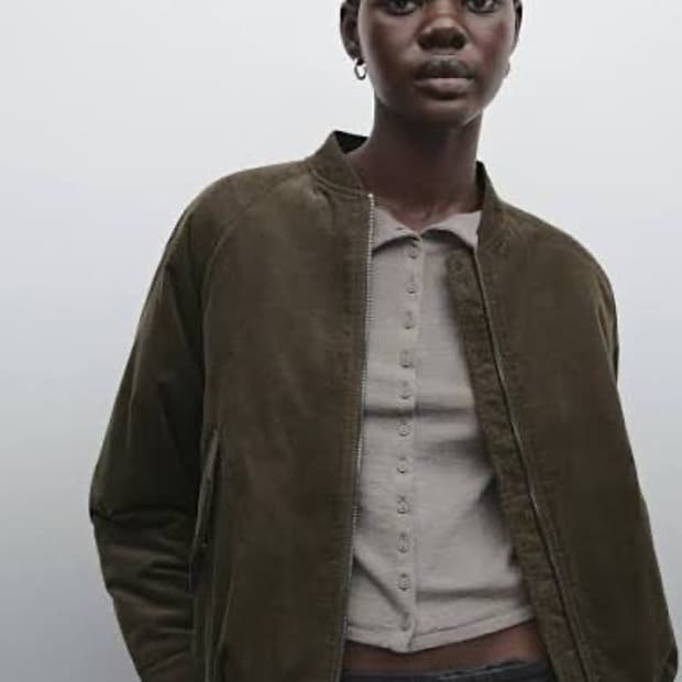 새상품) massimo dutti 코듀로이 퀼팅 봄버자켓 S