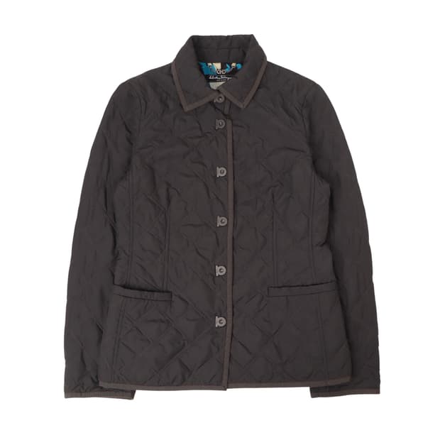 페라가모 그레이 체인 퀄팅 자켓