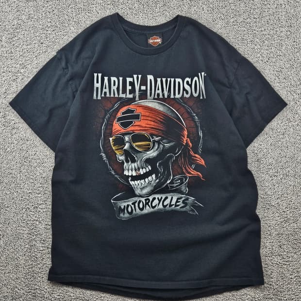 할리데이비슨 위스콘신 오코노왁 반팔 티셔츠 ( L 추정 ) / 11650