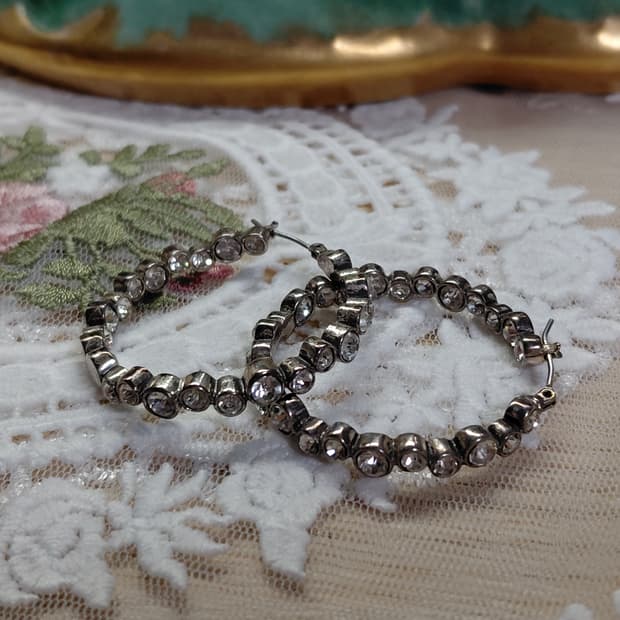 Vintage ) 빈티지 큐빅링귀걸이