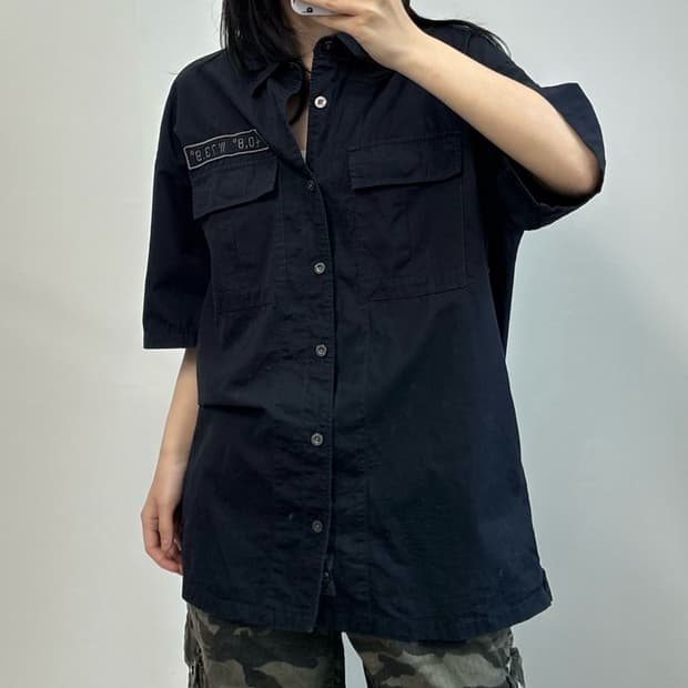 버커루 스컬 워크 반팔 셔츠