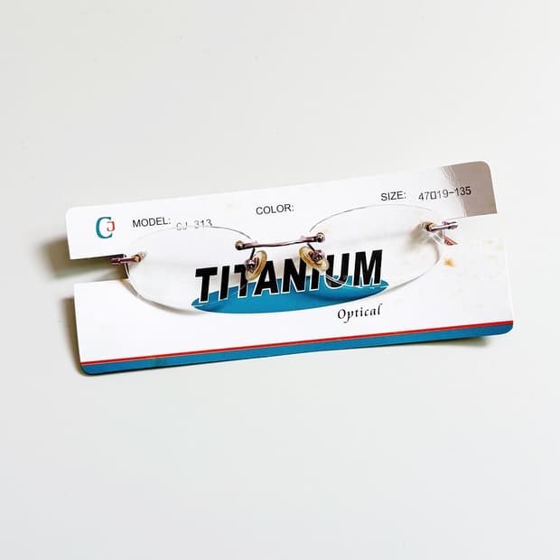 90s TITANIUM OPTICAL 무테 스퀘어 빈티지 안경