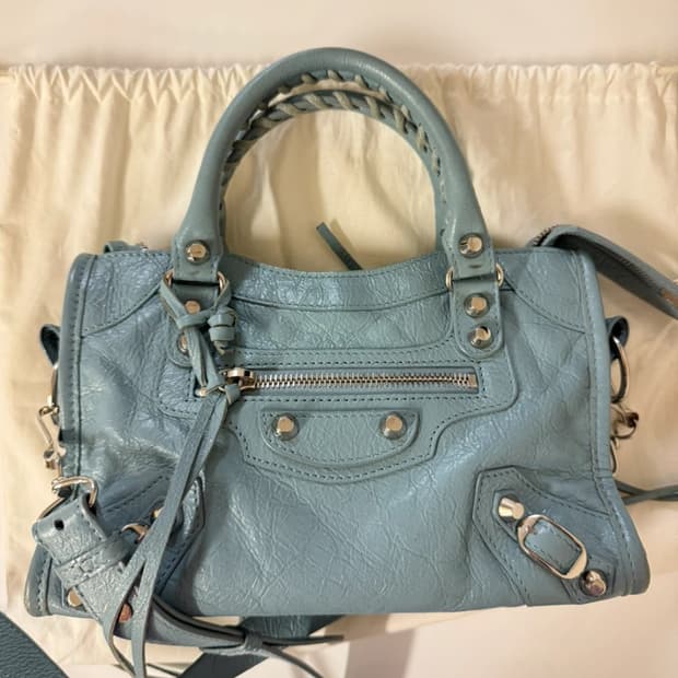 발렌시아가 모터백 시티백 미니 스카이블루