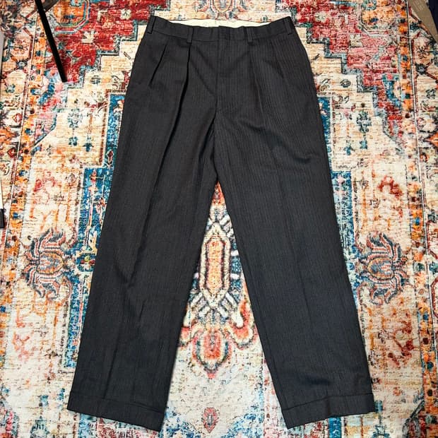 [32] 제이프레스 스트라이프 울 카브라 팬츠