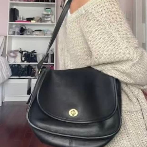 코치 9790 시티백 블랙 레더 숄더백 크로스백