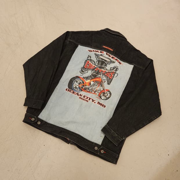 Clench jeans 바이크위크 올드스쿨 데님 자켓