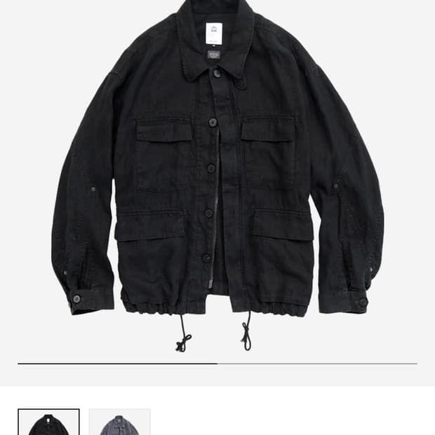 [3] 폴리테루 린넨 필드 자켓 워시드 블랙