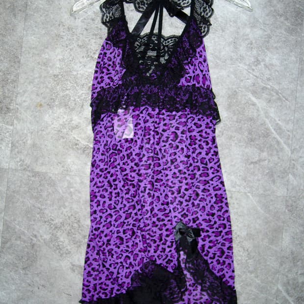 Vivit purple Leopard Slip Dress