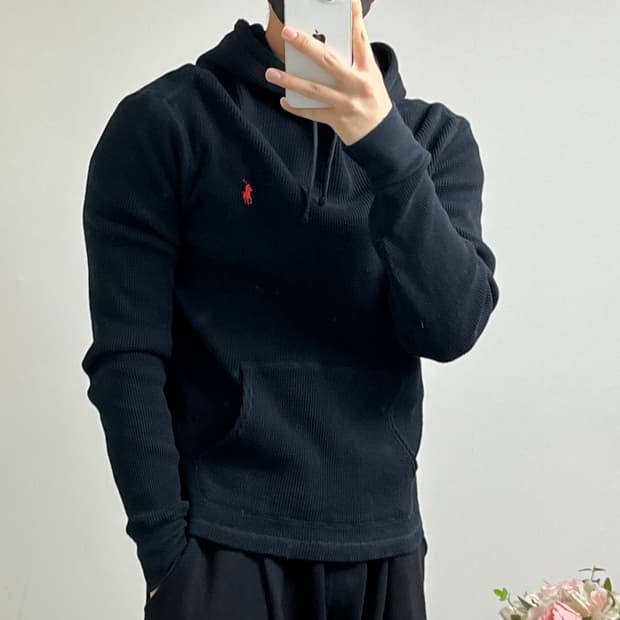 폴로 외플 니트 후드 (남녀공용