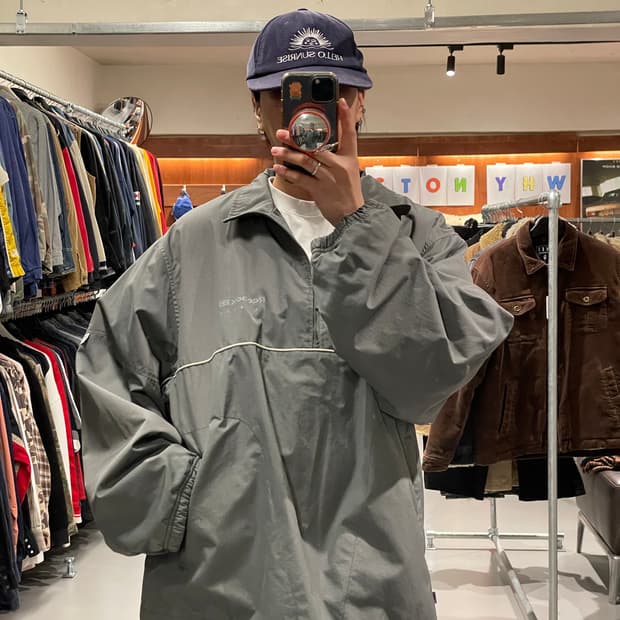 리복 플리스 반집업   