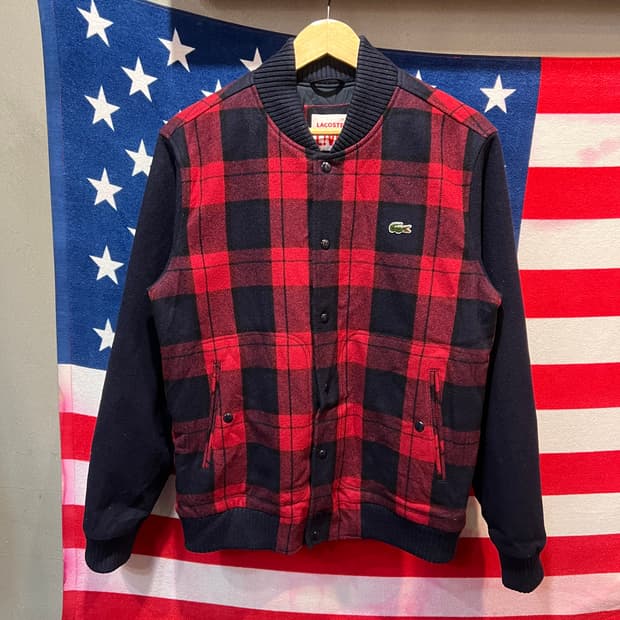 라코스테 레드체크 자켓