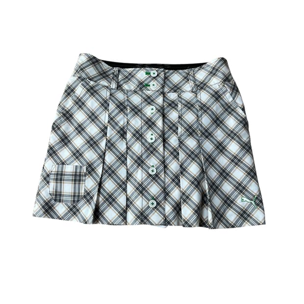푸마 체크 플리츠 골프 스커트 테니스스커트M
