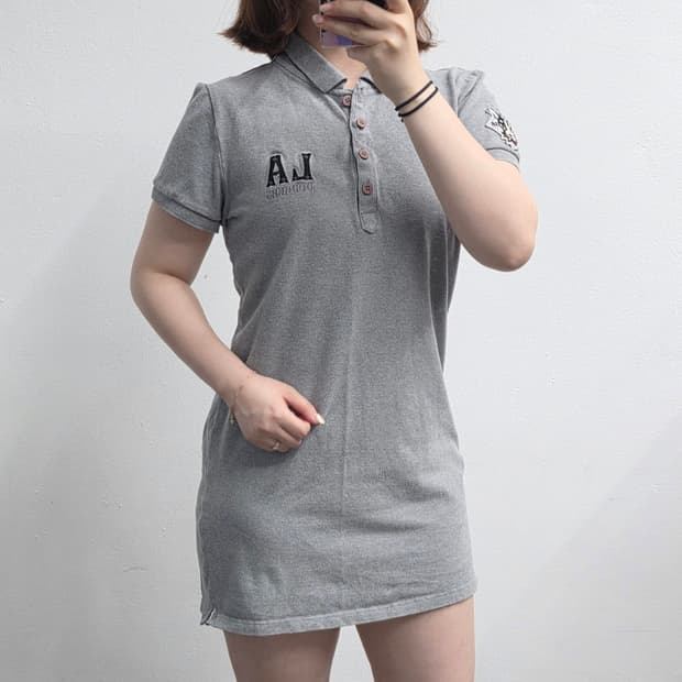 [프립]M/MLB 반팔카라 원피스 그레이