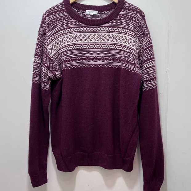 Beauty&Youth 뷰티앤유스 버건디 패턴 니트 