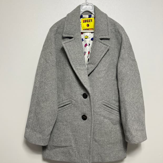 럭키슈에뜨 울 앙고라 혼방 코트 