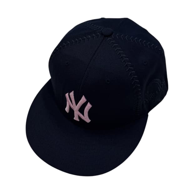 MLB 빈티지 뉴욕양키스 스냅백 모자 네이비 핑크