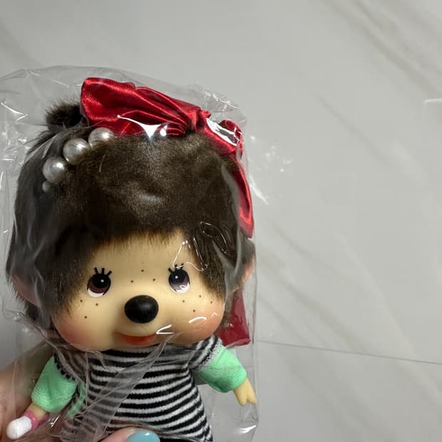 홍콩 몬치치 대두 리본진주 인형 키링