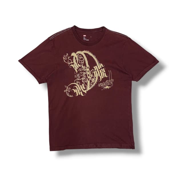 디젤 버건디 빈티지 티셔츠 (L) 