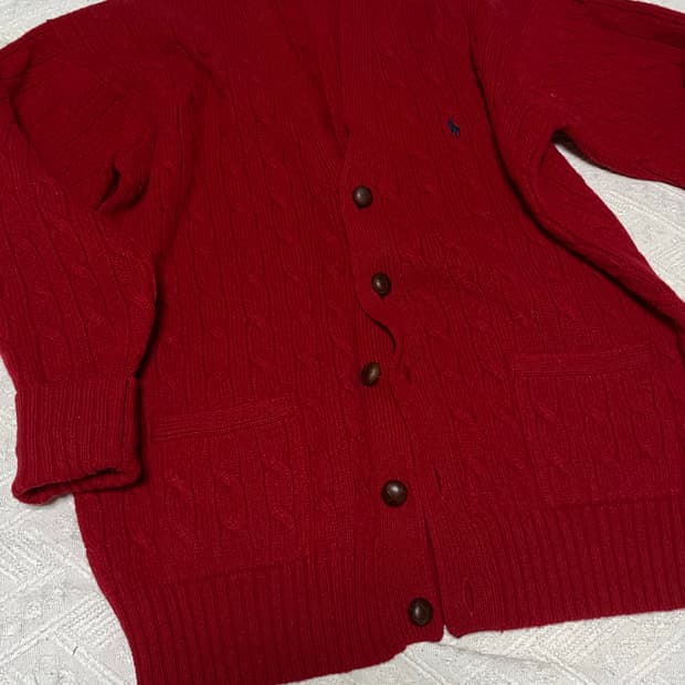 폴로 랄프로렌 꽈배기 가디건 