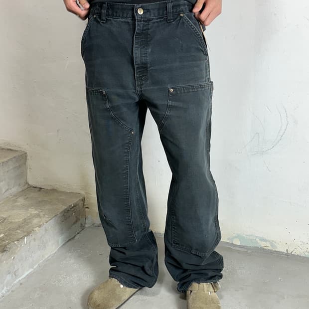 OG 칼하트 더블니 블랙 칼하트 B136 썩블니