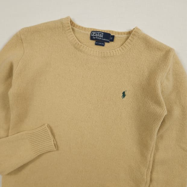S(90) 폴로 랄프로렌 램스울 니트 베이지