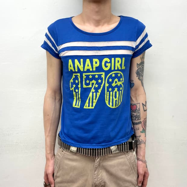 ANAP GIRL Retro Mesh Blue T-shirt 