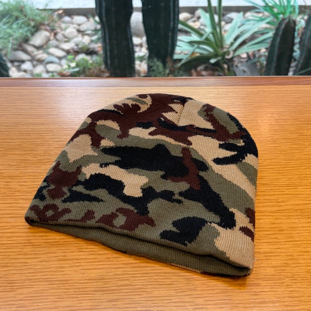 USA 카모플라쥬 패턴 플리스 비니